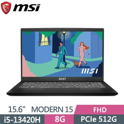 MSI 微星 MODERN 15 H B13M-012TW 黑i5-13420H  8G  512G PCIe SSD  Win11  15.6"