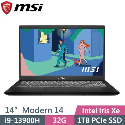 i9處理器 32GSSD固態硬碟 二年保固MSI 微星 Modern 14 H D13MG-043TW 14吋商用筆電
