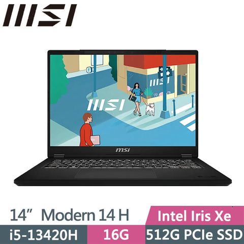 ★加大觸控板 背光鍵盤★16:10 IPS等級面板 兩年保固MSI 微星 Modern 14 H D13MG-019TW 14吋i5商用筆電