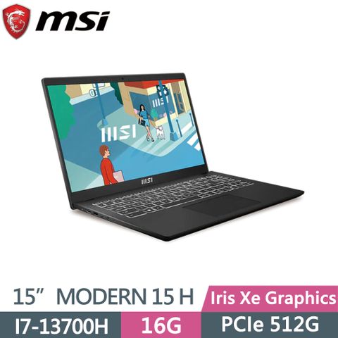 MSI 微星 Modern 15 H B13M-002TW 黑 15.6吋AI筆電 (i7-13700H/8G+8G/512G SSD/W11P/FHD)