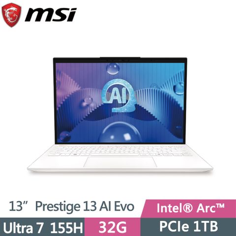 MSI 微星 Prestige 13 AI Evo A1MG-210TW 黑 13.3吋AI筆電 (Ultra 7-155H/32G/1TB SSD/Win11P/OLED)