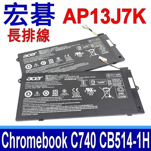 ACER 宏碁 AP13J7K 電池 長排線 Chromebook C740 C740-C32M C740-C3P1 C740-C4PE C740-C5U9 514 CB514-1H CB514-1HT