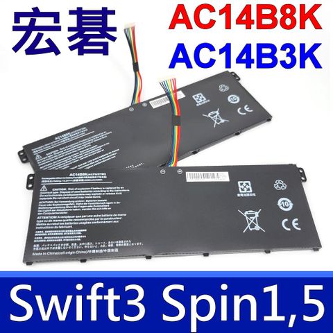 ACER 宏碁 AC14B8K 原廠規格 電池 ES1-711-P4EU,ES1-711,Aspire R3-131T,R3-471,R5-471T,R7-371T,R14,A515-41G,A515-51G,A515-52,A515-52G,V5-122P,V5-122