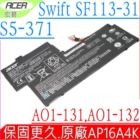 ACER (原裝)電池-宏碁 AP16A4K,S5-371, Swift 1 SF113-31,Aspire One 11 AO1-131,AO1-132,3ICP468111,KT00304003