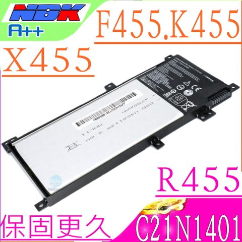 C21N1401 電池適用 華碩 ASUS R455,R455L,F455,F455L,X455L,X403,X403MA,X553S,X553SA,X453S,X453SA,PP21AT149Q-1,C2INI401,C21Pp95
