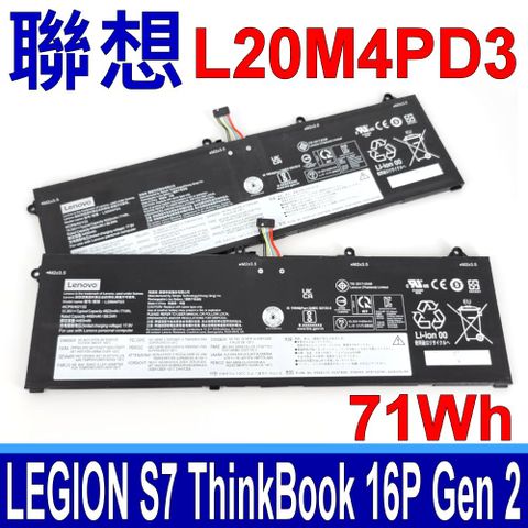 LENOVO 聯想 L20M4PD3 電池 Legion Slim 7 S7 15ACH6 ThinkBook 16P Gen 2 ACH ThinkBook 16P G2 L20L4PD3 SB11C04262 5B11C04261