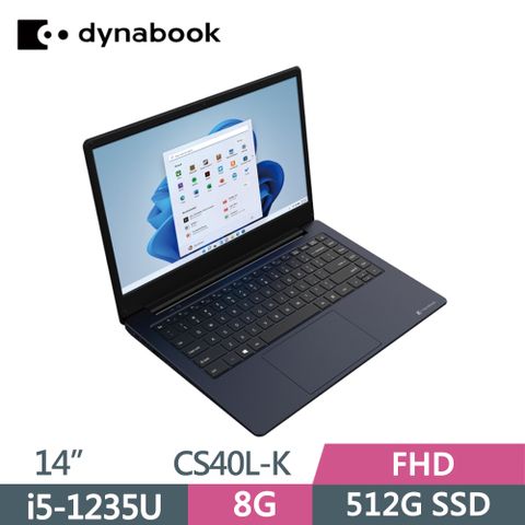 ▶輕薄有型◀Dynabook CS40L-K PSY14T-00C004 黑曜藍i5-1235U ∥ 8G ∥ 512G SSD ∥ 14