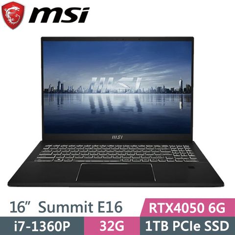 13代處理器 具背光鍵盤SSD效能MSI 微星 Summit E16Flip A13VET-233TW 16吋商務筆電