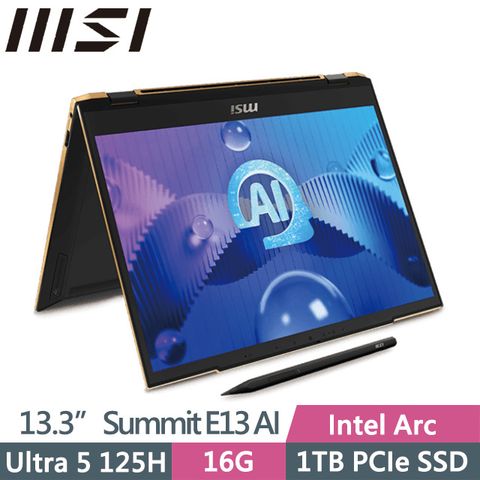 MSI 微星 Summit E13 AI Evo A1MTG-043TW(Ultra 5 125H/16G/1TB/13.3吋FHD+/W11P)AI商務筆電