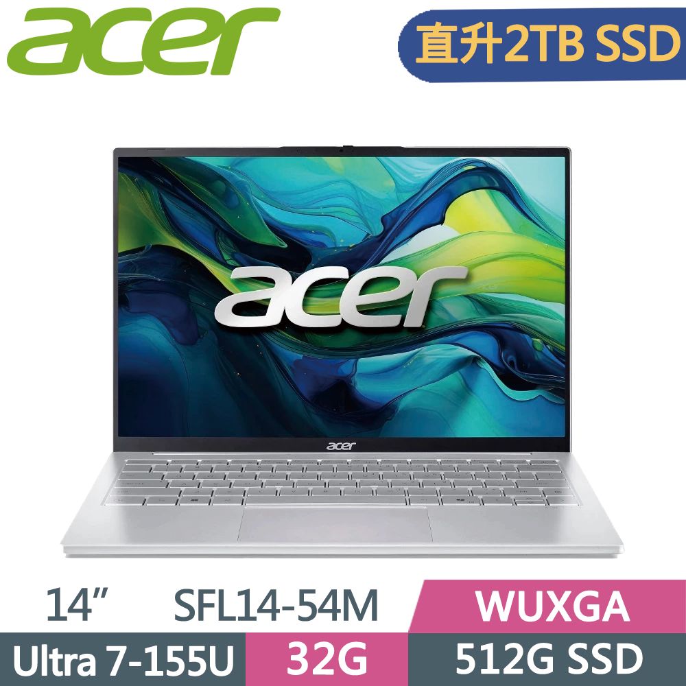 ACER 宏碁 Swift Lite 14 SFL14-54M-760F 14吋 輕薄AI筆電 銀 (Ultra 7-155U/32G/2TB SSD/WUXGA/14/W11)特仕