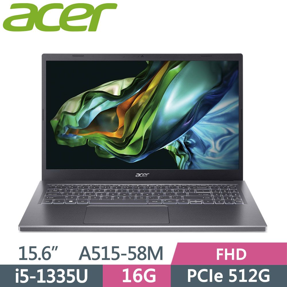 ACER 宏碁  Aspire 5 A515-58M-50Z1 灰i5-1335U  16G  PCIe512G  W11  FHD  15.6