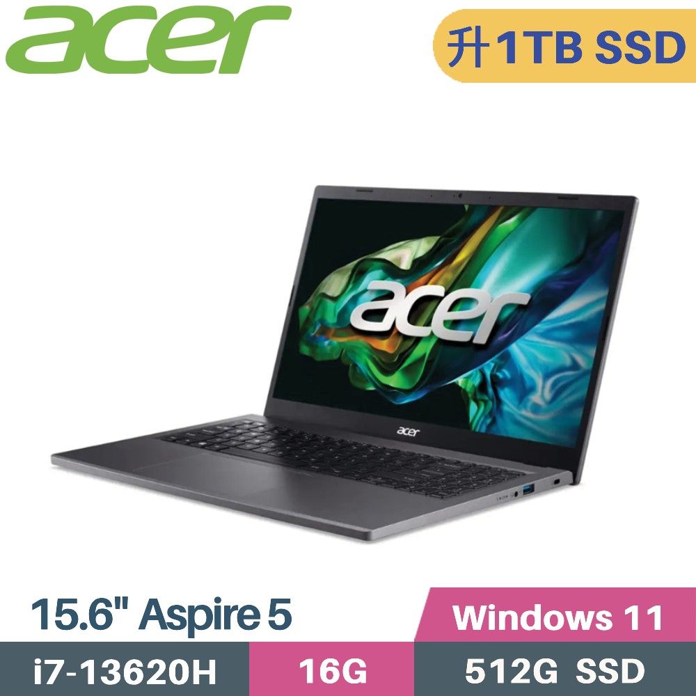 ACER 宏碁 Aspire 5 Aspire 5 A515-58P-79UB 文書筆電 (i7-13620H/16G/1TB/W11/15.6)特仕