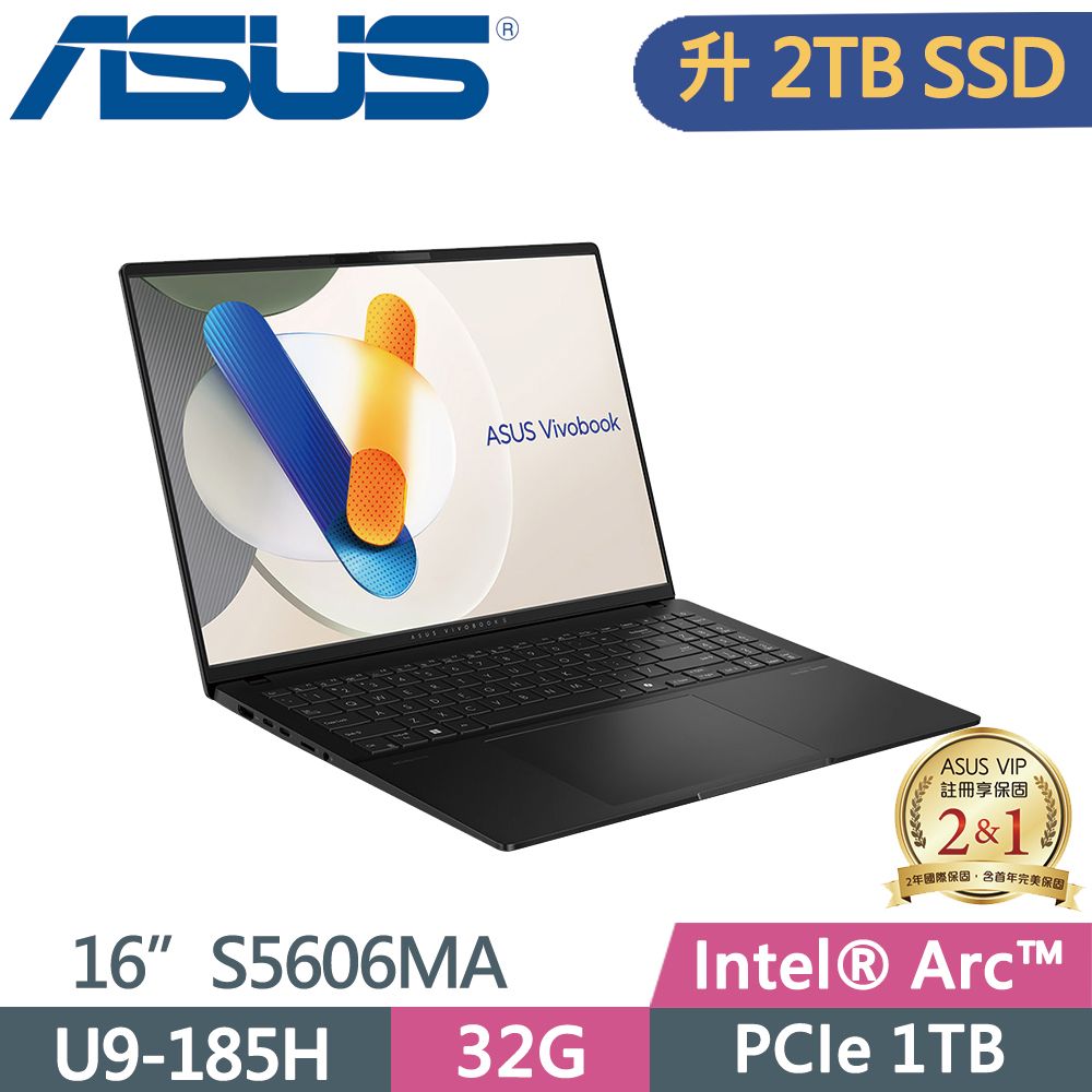  ASUS Vivobook S16 OLED S5606MA-0108K185H 極致黑 Ultra 9 185H  32G  2TB SSD  EVO認證  OLED  PD充電   16"