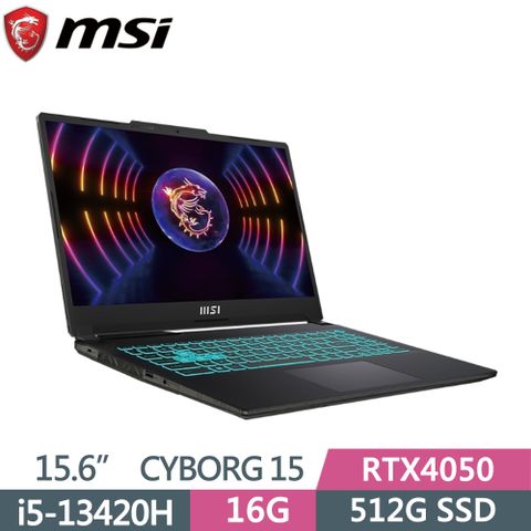 MSI 微星 Cyborg 15 A13VE-650TW(i5-13420H/16G/512G SSD/RTX4050-6G/W11/FHD/144Hz/15.6)