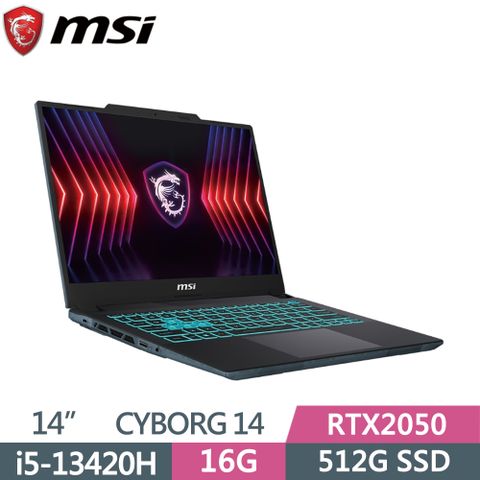 MSI 微星 Cyborg 14 A13UCX-027TW(i5-13420H/16G/512G SSD/RTX2050/W11/FHD/144Hz/14)