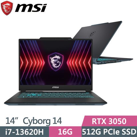 MSI 微星 獨家AI智慧引擎 兩年保固  Cyborg 14 A13UDX-068TW 14吋i7電競筆電