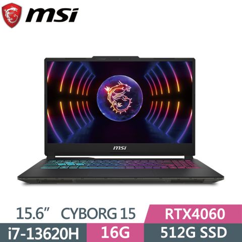 MSI 微星 Cyborg 15 A13VFK-831TW(i7-13620H/16G/512G SSD/RTX4060/W11/FHD/144Hz/15.6)