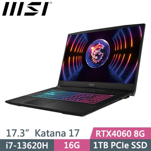 MSI 微星 RTX4060獨顯 SSD效能  Katana 17 B13VFK-089TW 17.3吋獨顯電競筆電