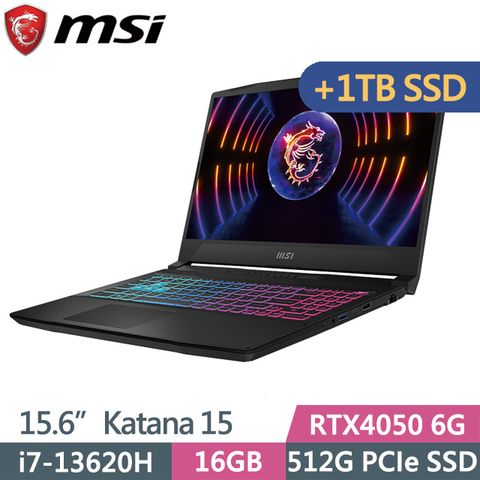 MSI 微星 SSD固態硬碟 Katana 15 B13VEK-806TW 15.6吋電競筆電