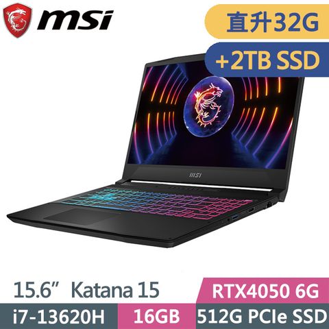 MSI 微星 SSD固態硬碟 Katana 15 B13VEK-806TW 15.6吋電競筆電
