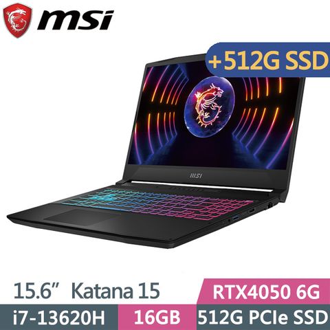 MSI 微星 SSD固態硬碟 Katana 15 B13VEK-806TW 15.6吋電競筆電