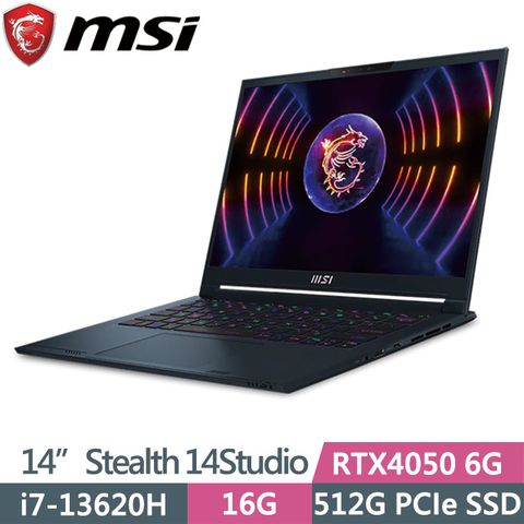 13代處理器 具背光鍵盤SSD效能MSI 微星 Stealth 14Studio A13VE-206TW 14吋電競筆電