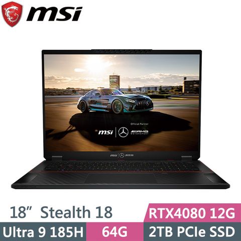 MSI 微星 搭載Ultra 9處理器+RTX 4080 獨顯  Stealth 18 MercedesAMG A1VHG-043TW 18吋 Ultra 9 AI電競筆電