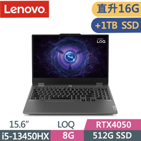 LENOVO 聯想 LOQ 15IRX9 83DV003FTW 暴風灰i5-13450H  8G+8G  512G+1TB SSD  RTX4050-6G  144Hz  15.6"