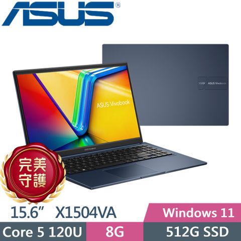 ASUS 華碩 Vivobook 15 X1504VA-0281B120U 午夜藍(Intel Core 5 120U/8G/512G PCIe/15.6/FHD/W11)