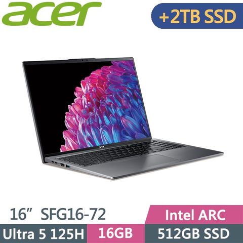 ACER Swift GO SFG16-72-56R3 (Ultra 5-125H/16G/512G+2TB/Win11/16吋) 特仕筆電