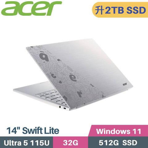 ACER 宏碁 Swift Lite SFL14-54M-54EW 輕薄 AI筆電 (CU5-115U/32G/2TB SSD/W11/14)特仕