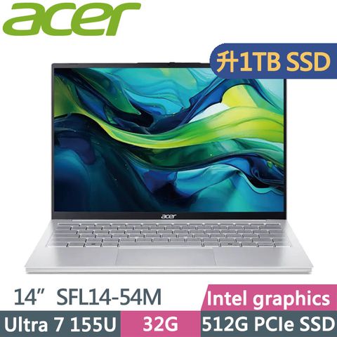 ACER 宏碁 Swift Lite SFL14-54M-760F 銀(Ultra 7 155U/32G/1TB SSD/14吋WUXGA/W11)特仕