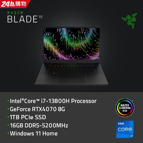 RAZER 雷蛇 BLADE 15 電競筆電 黑(i7-13800H/16GB/1TB/RTX4070 8G/WIN11)