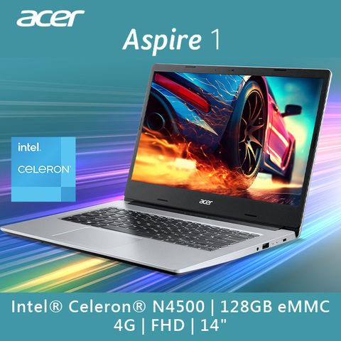 【網路攝影機組】ACER Aspire1 A114-33-C53V(Celeron N4500/4G/128GB eMMC/W11 S mode/FHD/14)