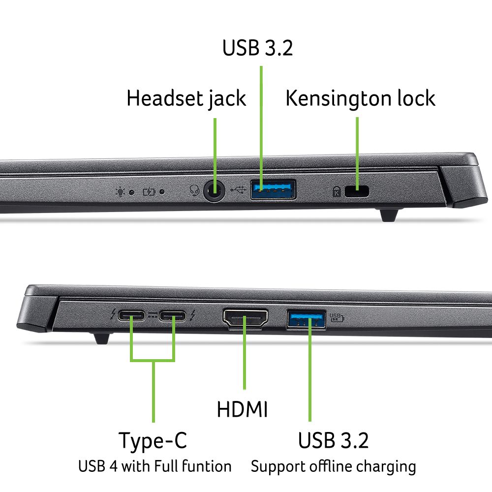 ACER 宏碁 Aspire 14吋AI效能筆電 灰色(Ultra 5 226V/16G/512G/W11/WUXGA OLED/A14-52M-52E8)