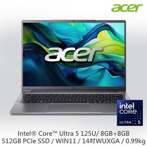 【Office 2024組】ACER Swift Lite 14吋 AI筆電 (Ultra 5 125U/8+8G/512G/W11/IPS/SFL14-52M-531X)