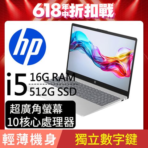 HP 超品系列 15.6吋 輕薄文書筆電銀色(i5-1334U/16GB/512GB/WIN11/ 15-fd0615TU)