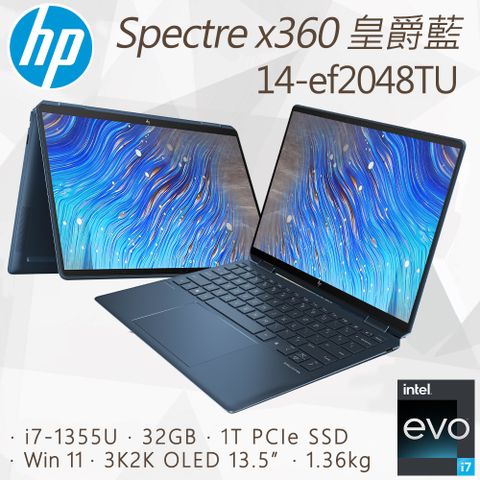 13代新機 / 1.36kgHP Spectre x360 14-ef2048TUi7-1355U || 3K2K ||1T SSD || Win 11