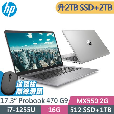 10核心 商用筆電HP Probook 470 G9 (i7-1255U/16G/MX550_2G/2TSSD+2TB/W11P/17FHD)特仕