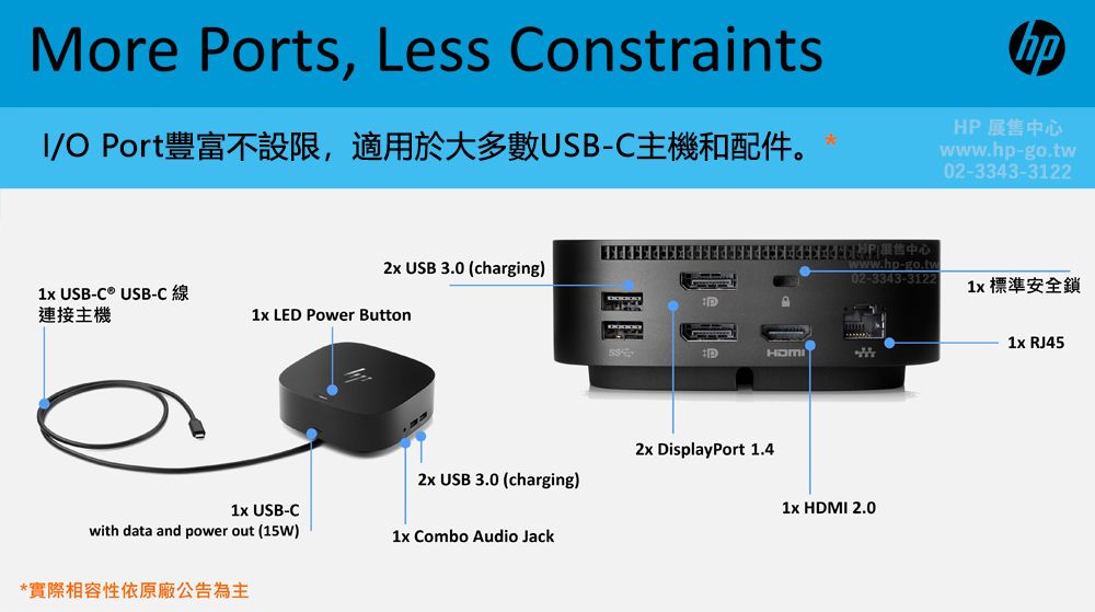 HP USB-C G5 Essential Dock - PChome 24h購物