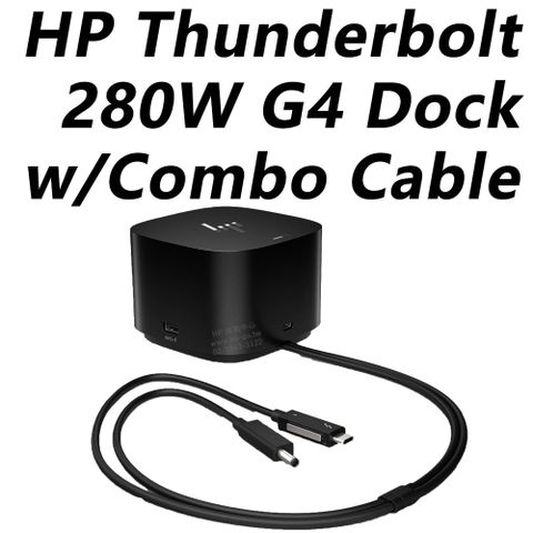 HP Thunderbolt 280W G4 Dock w/Combo Cable 擴充基座 / 4J0G4AAZBook適用•辦公桌必備•230W電力供應•豐富I/O Port•支援vPRO