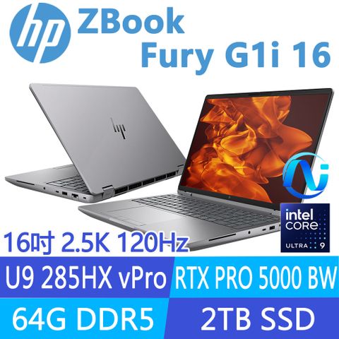(商)HP ZBook Fury G1i 16 C0PS6PT(U9 285HX/64G/2T SSD/RTX PRO 5000 Blackwell/W11P/16吋)
