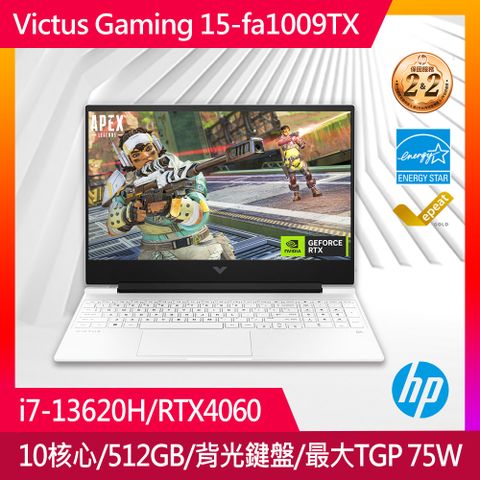 HP Victus Gaming Laptop 15.6吋 電競筆電白色( i7-13620H/16GB/RTX4060-8G/512GB/WIN11/15-fa1009TX)