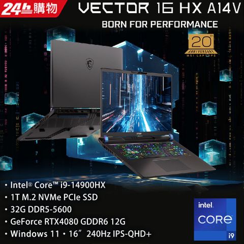 MSI 微星 Vector 16 HX 16吋 電競筆電黑色