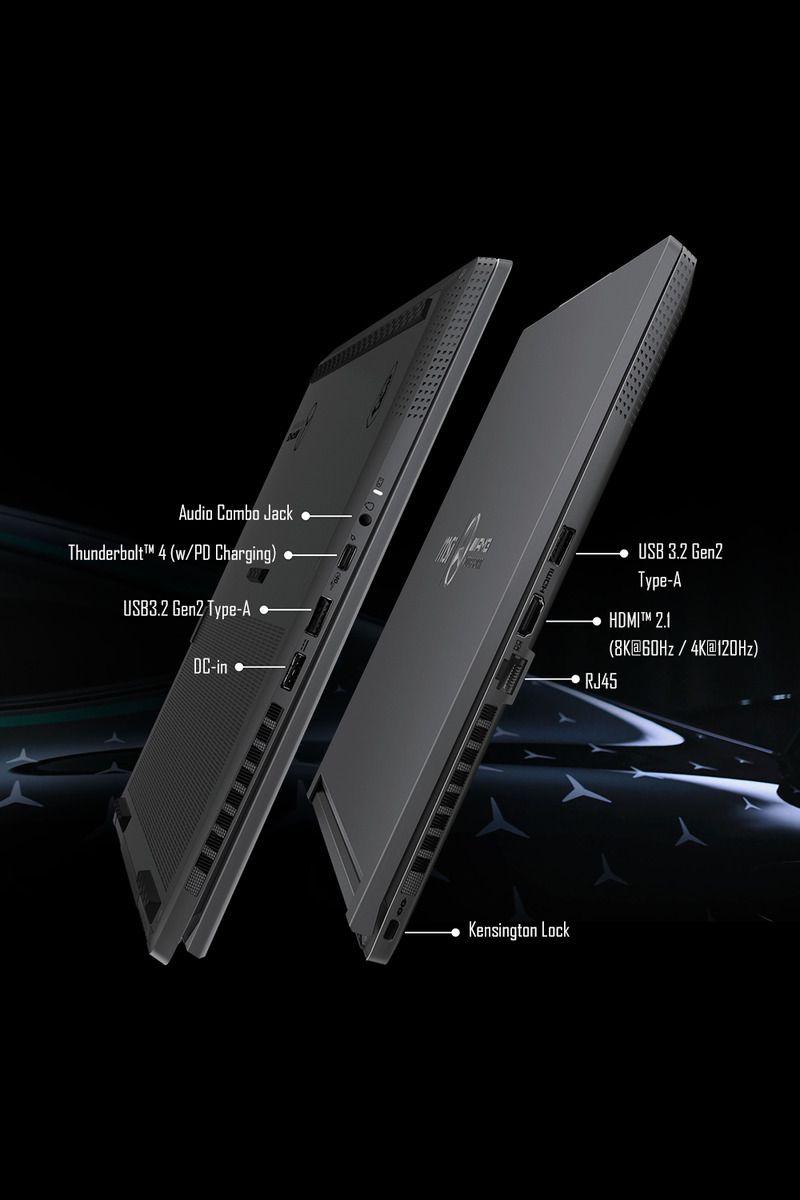 Audio Combo JackThunderbolt 4 (wPD Charging)USB3.2 Gen2 Type-ADC-inUSB 3.2 Gen2Type-AHDIM 2.1(8K@ / 4K@120Hz)RJ45Kensington Lock