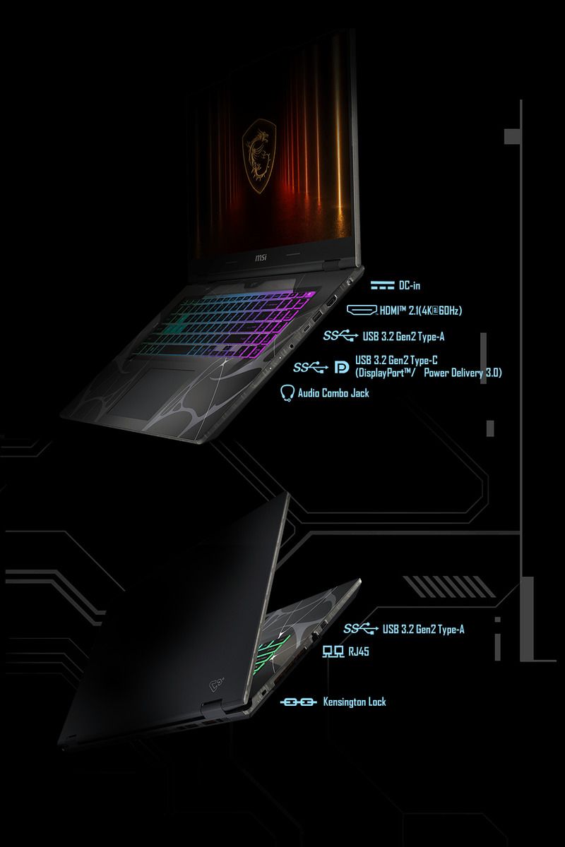DC-in 4K) USB 3.2 Gen2 Type-AUSB 3.2 Gen2 Type-C(DisplayPort Power Delivery 3.0)Audio Combo Jack USB 3.2 Gen2 Type-A  Kensington Lock