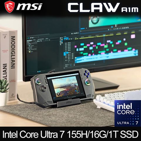 MSI 微星 【電競聲霸組】Claw 7吋 掌上型 mini AI PC 黑色(Ultra 7 155H/16GB/1TB/WIN11/A1M-026TW)