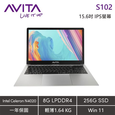 AVITA 【M365組】SATUS S102 15吋筆電銀色(N4020/8GB/256GB/WIN11)