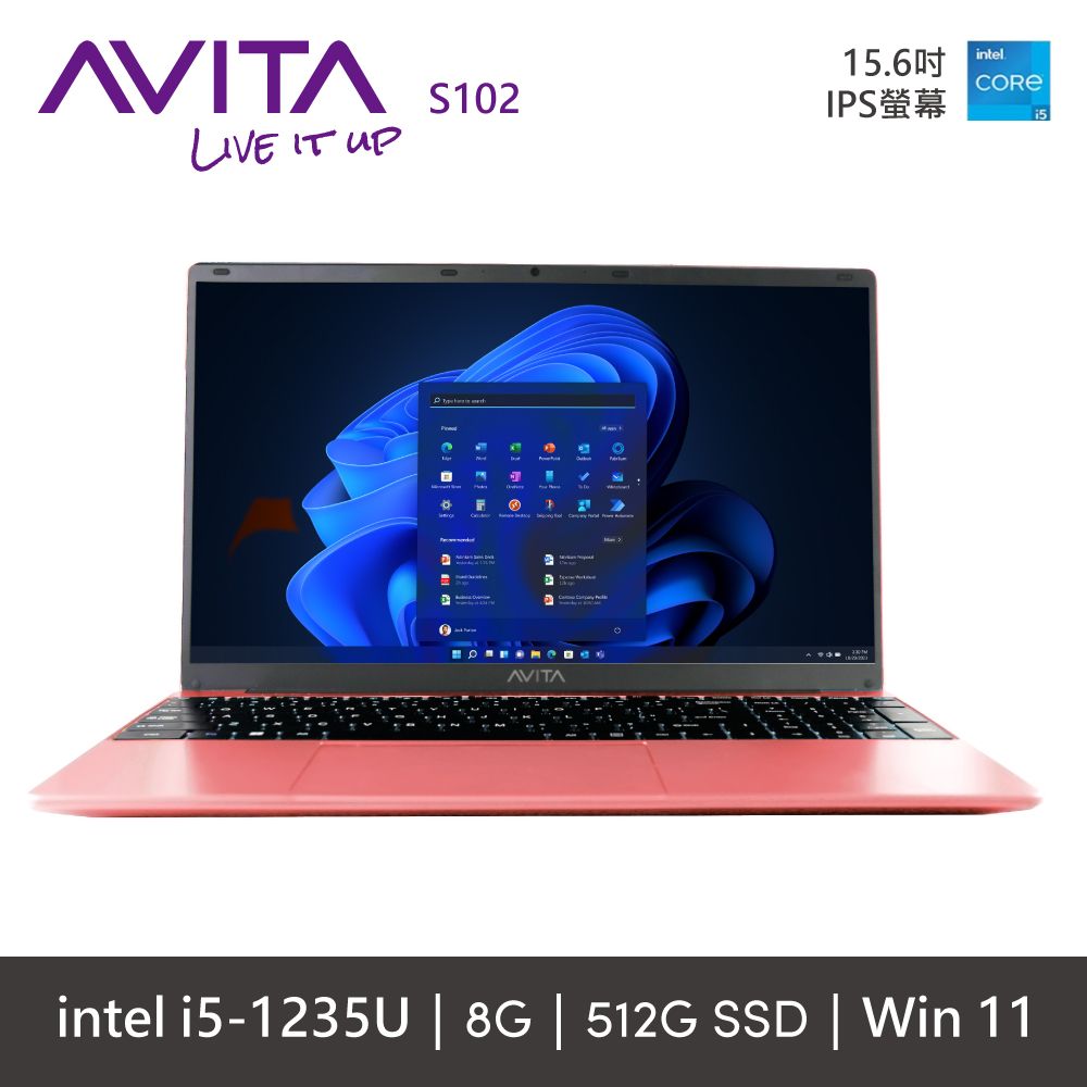 AVITA SATUS S102 NE15A1 粉(i5-1235U/8GB/512GB SSD/FHD/W11/15.6