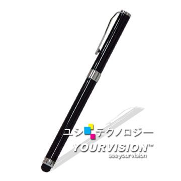 iPad / ASUS / HTC / 平板電腦 雙效可書寫(鋼珠筆)電容式觸控筆-酷黑